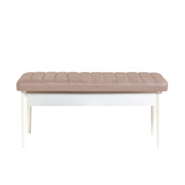 Hanah Home Banca Vina Blanco, Piedra, Terciopelo, Carpe. Elegante y funcional para tu hogar.